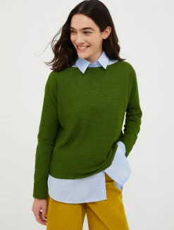 Jumper with horizontal ribbing