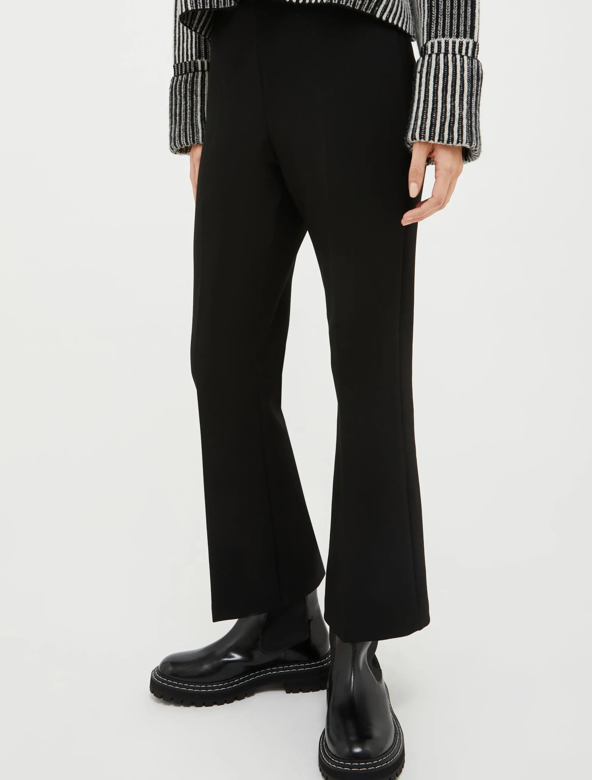 Kick-flare stretch trousers