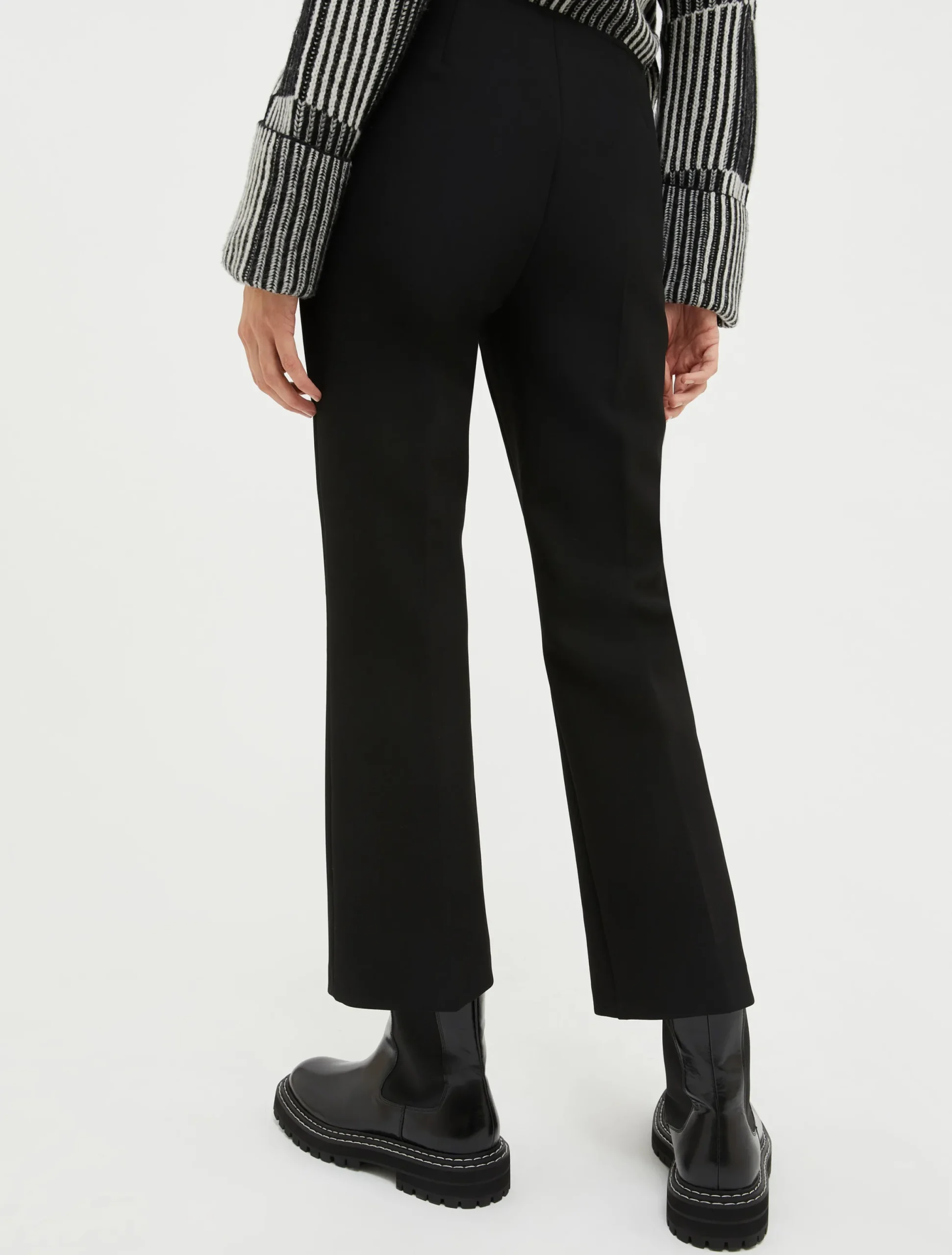 Kick-flare stretch trousers