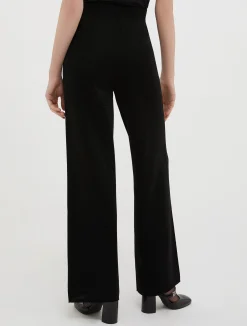 Knitted lurex wide-leg trousers