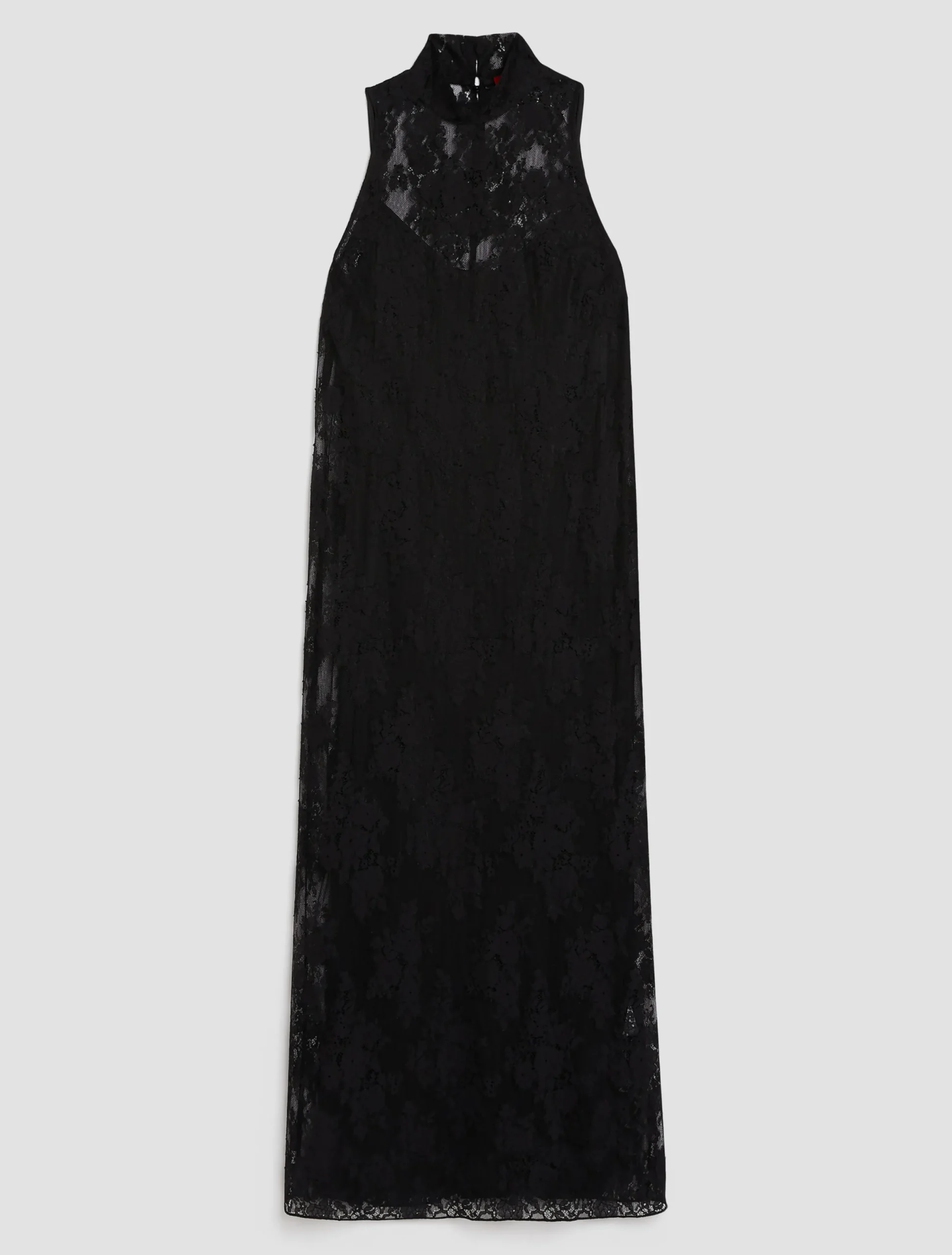Lace jersey long dress