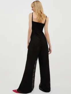 Lace stretch-jersey jumpsuit