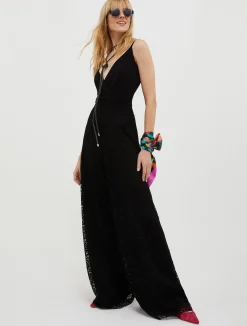 Lace stretch-jersey jumpsuit