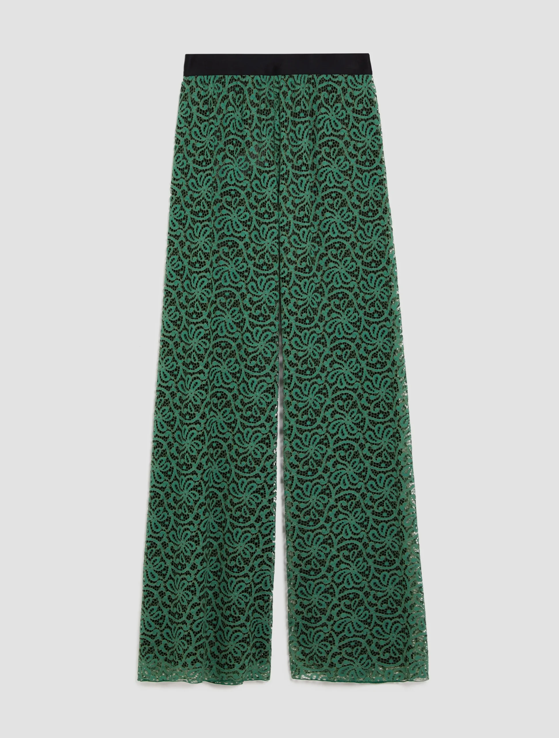 Lace-jersey palazzo trousers