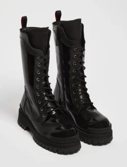 Lace-up combat boots