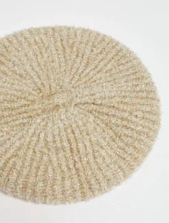 Lamé knitted beret