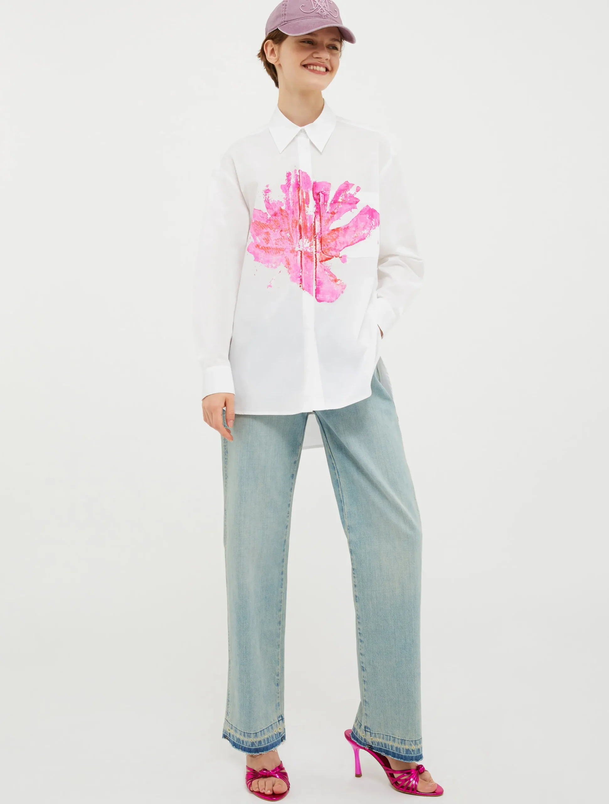 Longline hand-painted shirt
