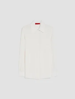 Long-sleeved crêpe-de-Chine shirt