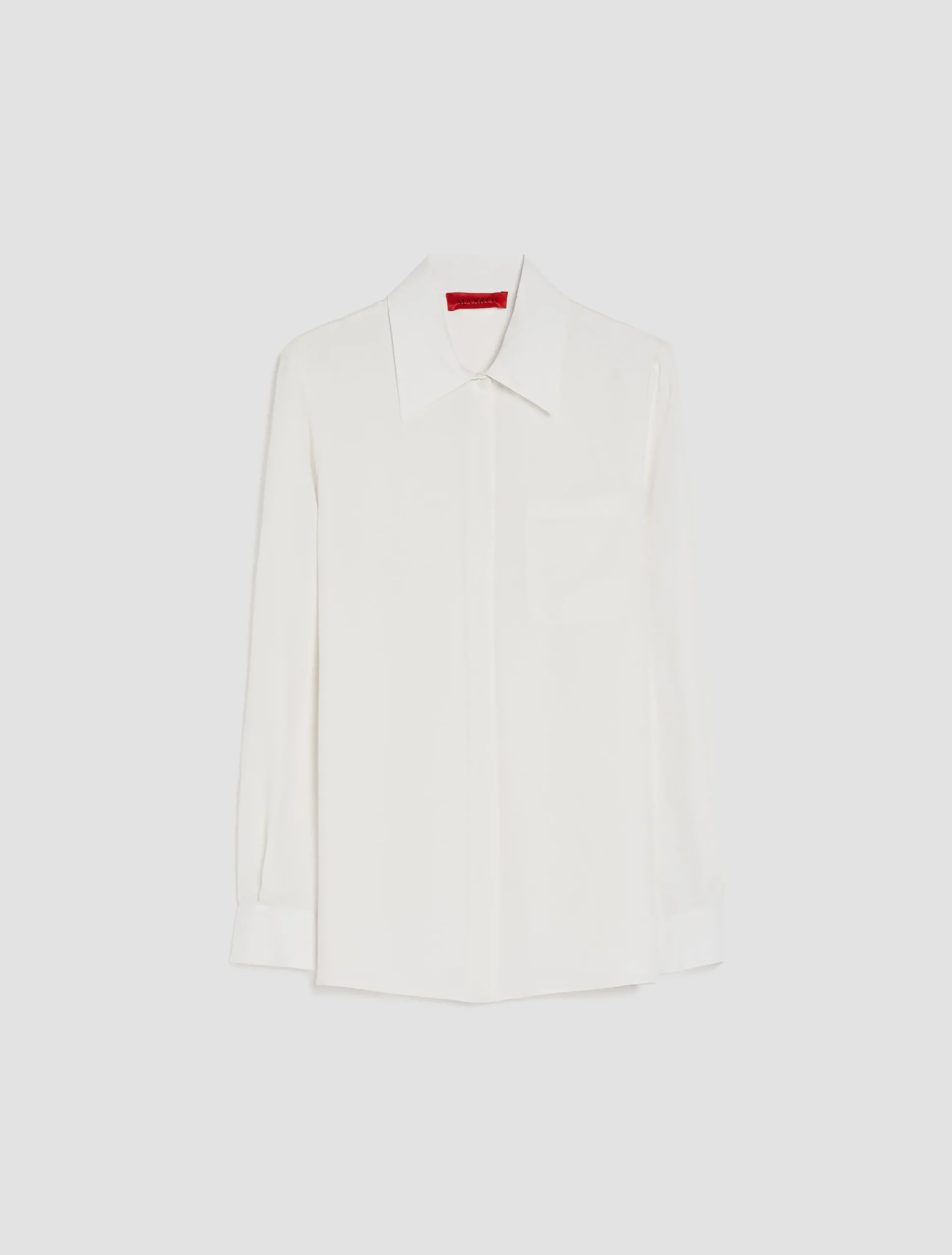 Long-sleeved crêpe-de-Chine shirt