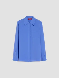 Long-sleeved crêpe-de-Chine shirt