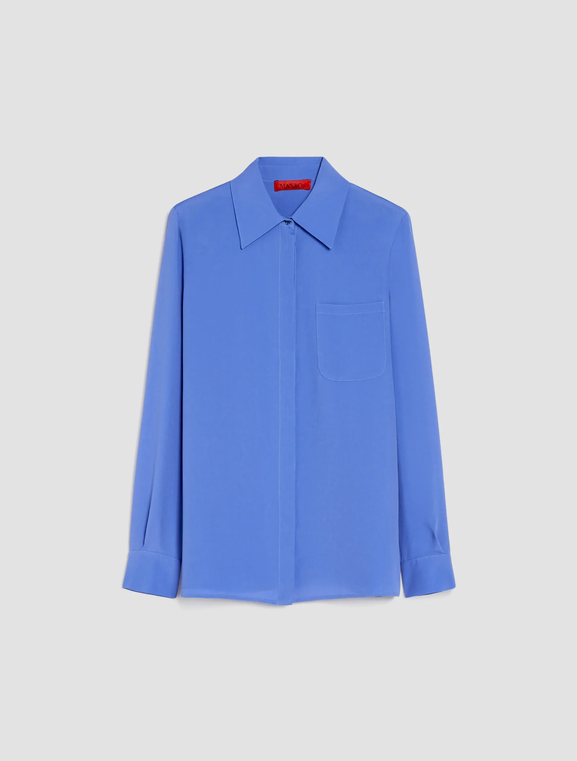 Long-sleeved crêpe-de-Chine shirt