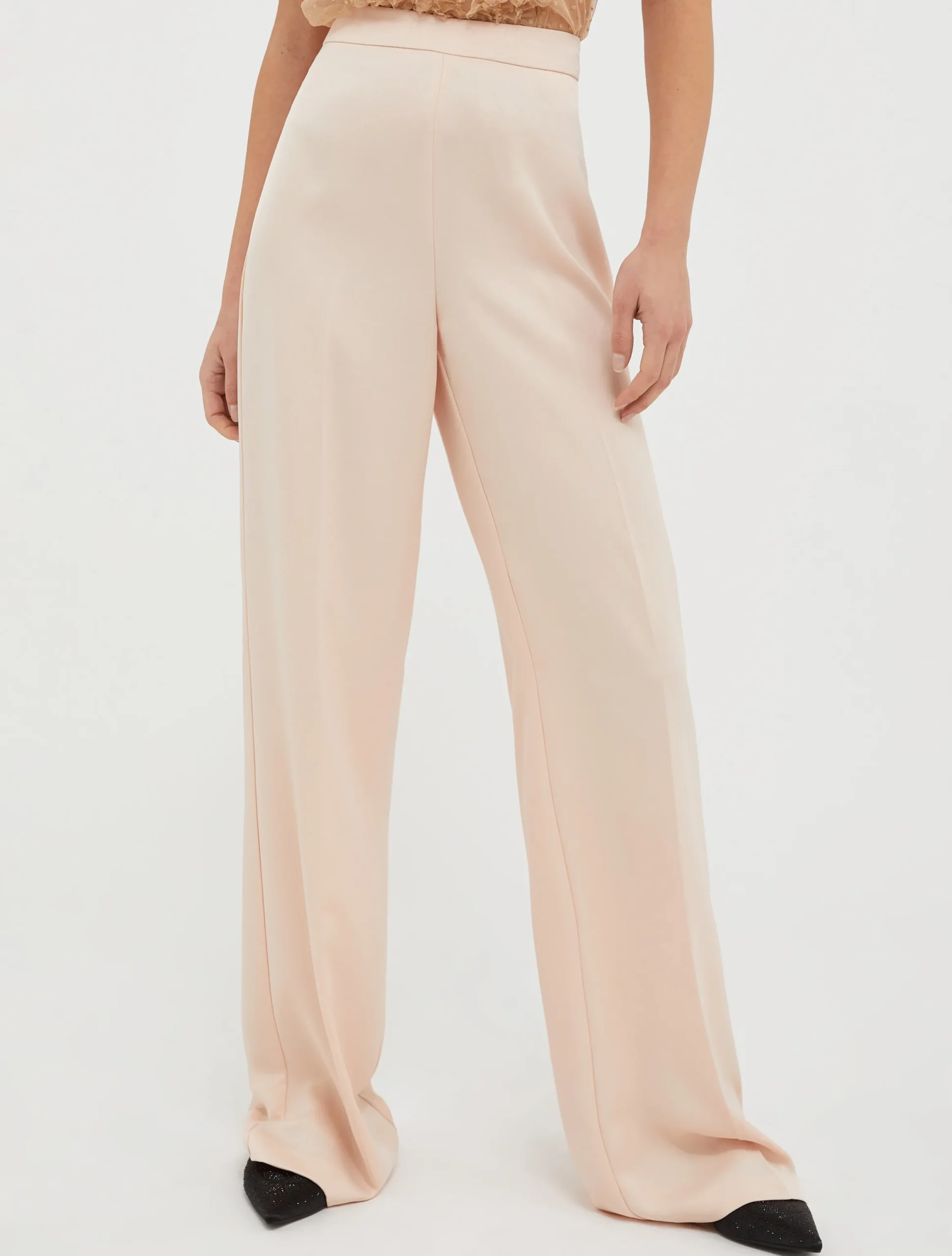 Loose-fit satin trousers