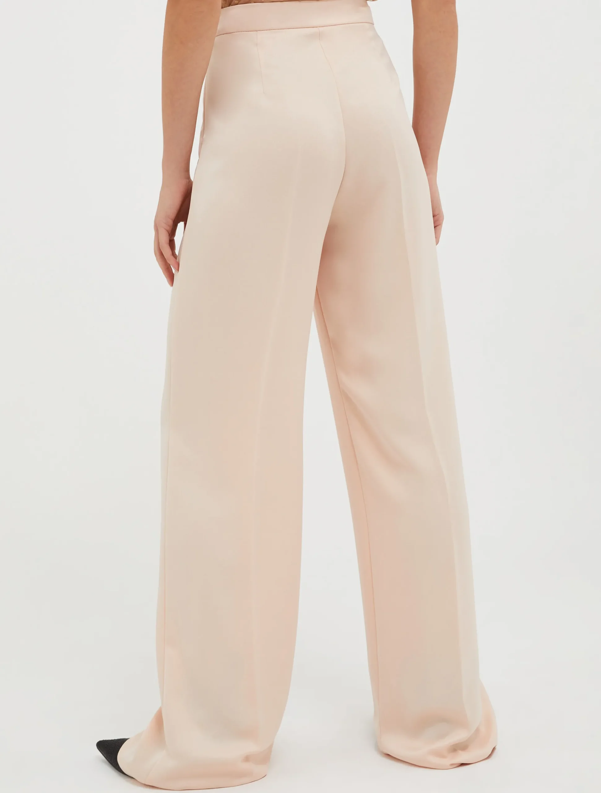 Loose-fit satin trousers