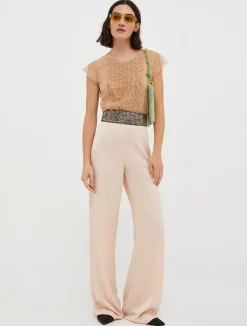 Loose-fit satin trousers