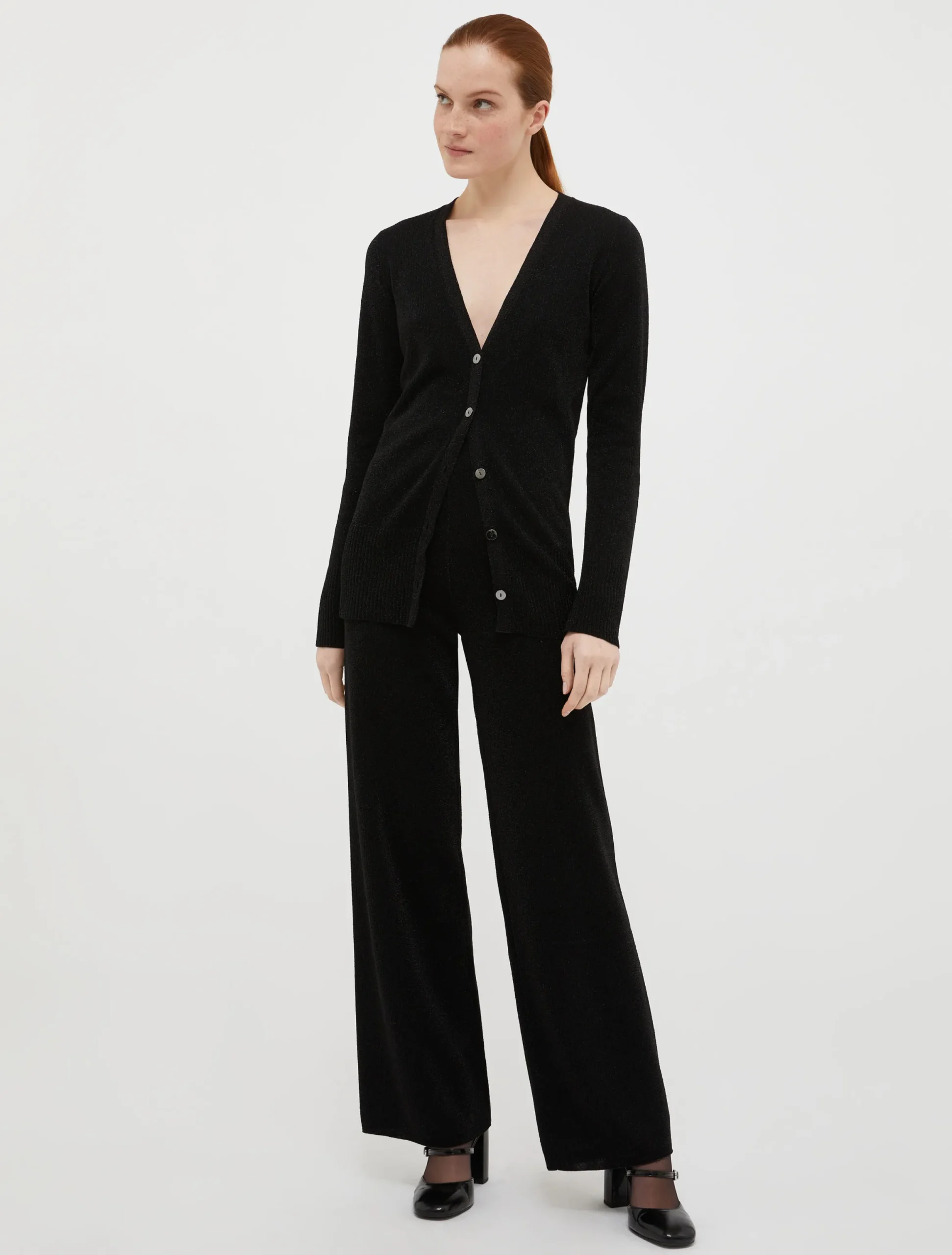 Lurex knitted cardigan