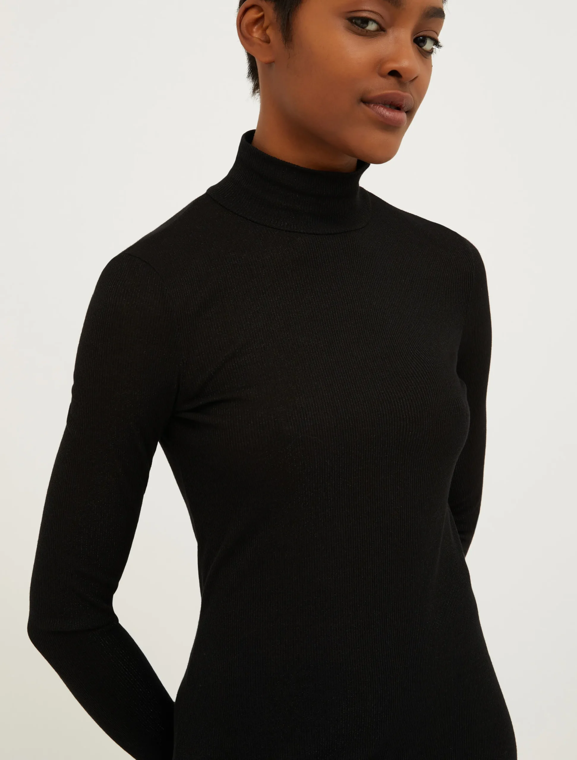 Lurex long-sleeved maxi dress