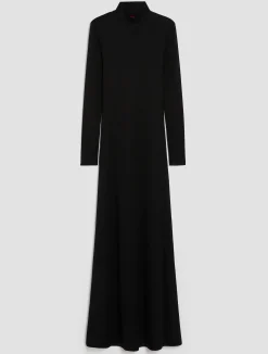 Lurex long-sleeved maxi dress