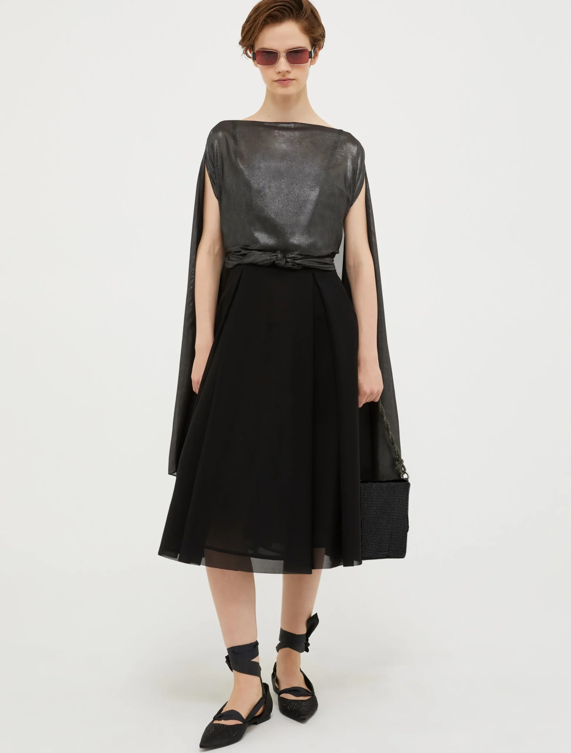Lurex voile shrug
