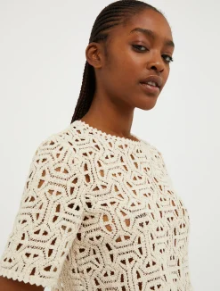 Macramé-jersey top