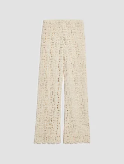 Macramé-jersey trousers