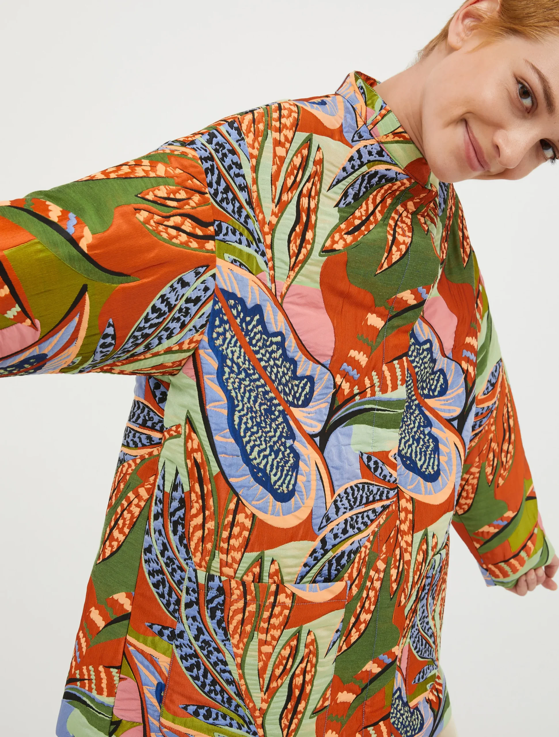 Matelassé jacquard jacket