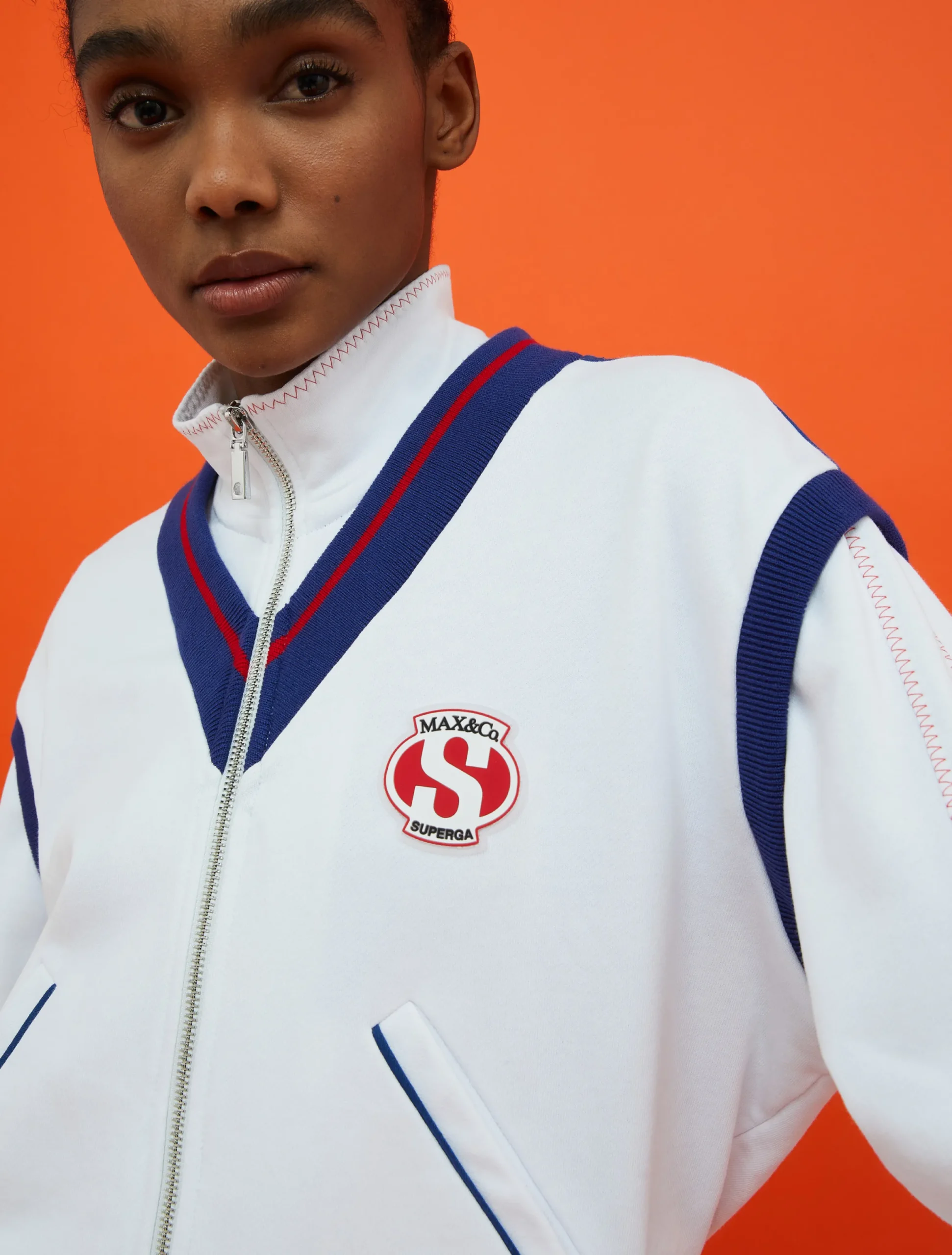 MAX&Co. with Superga fleece bomber jacket