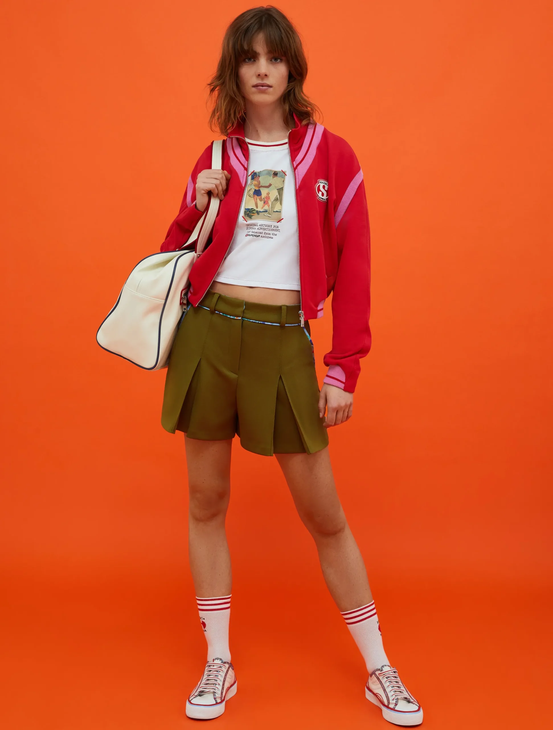 MAX&Co. with Superga fleece bomber jacket
