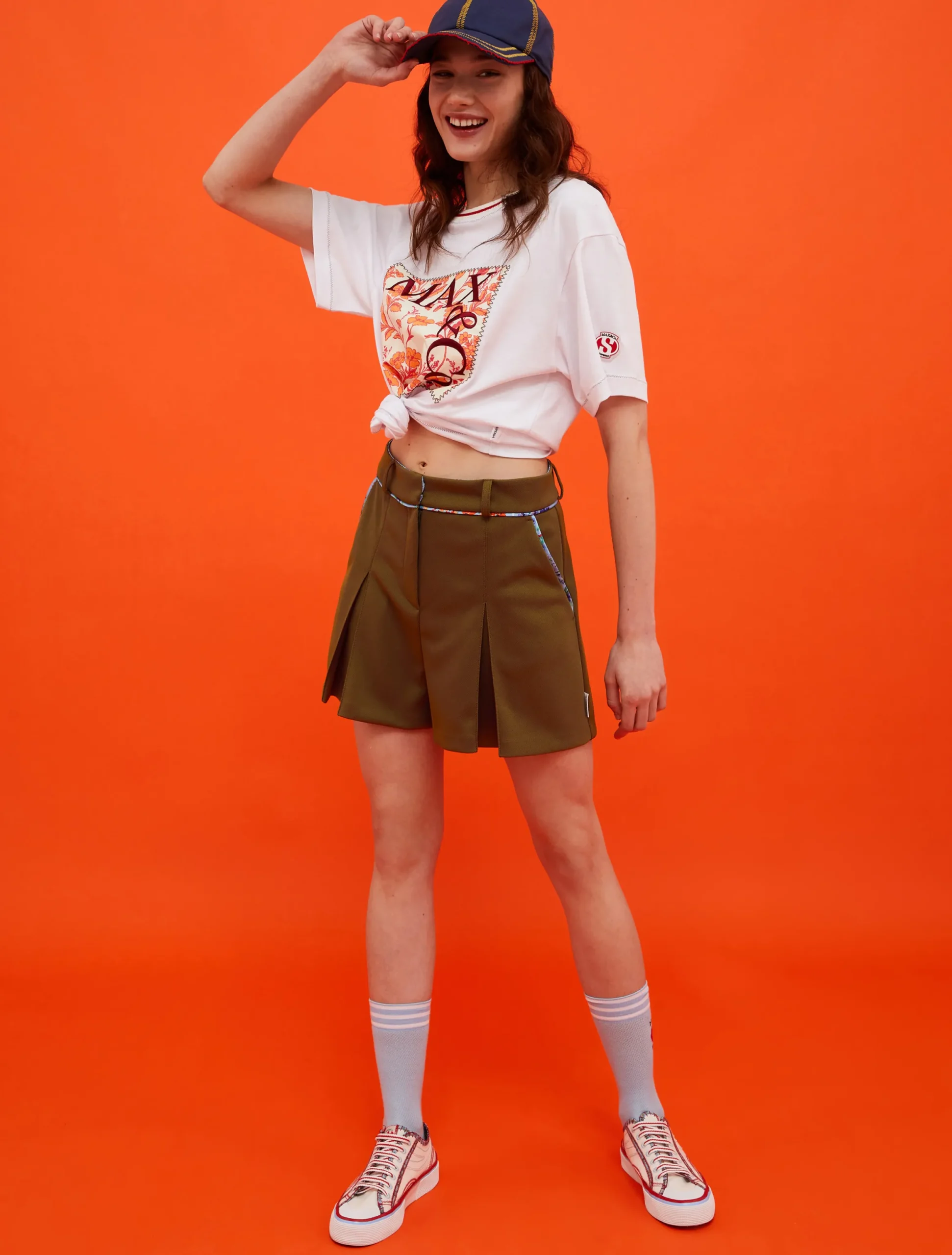 MAX&Co. with Superga logo-embroidered T-shirt