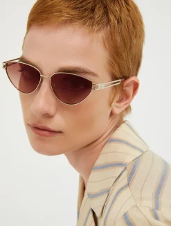 Metal cat-eye sunglasses