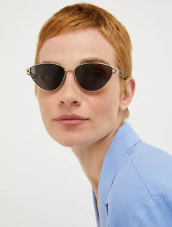 Metal cat-eye sunglasses