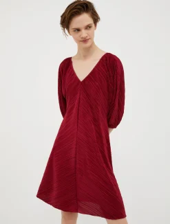 Micro-pleated jersey dress