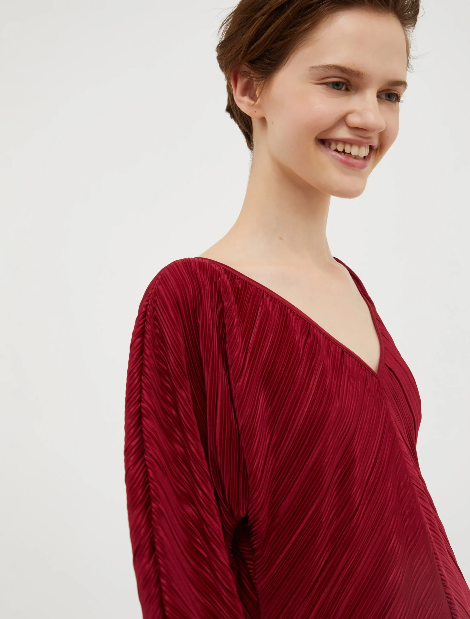 Micro-pleated jersey dress