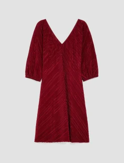 Micro-pleated jersey dress