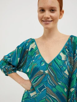 Micro-pleated jersey dress