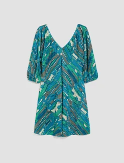 Micro-pleated jersey dress