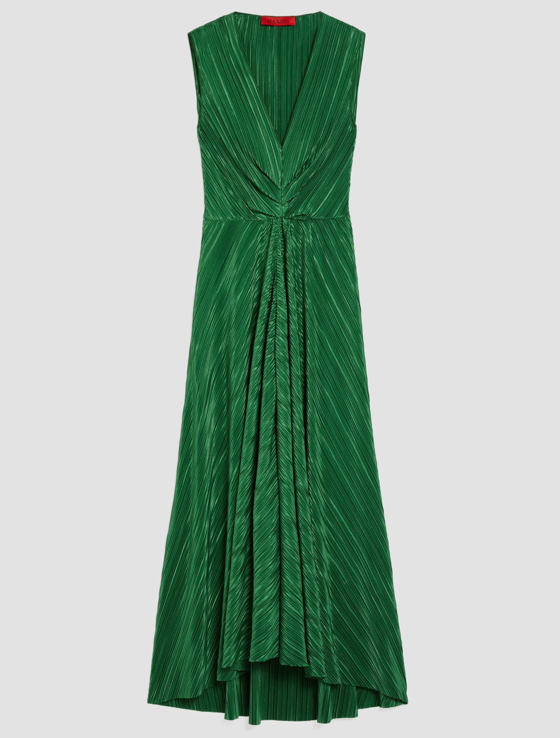 Micro-pleated jersey maxi dress