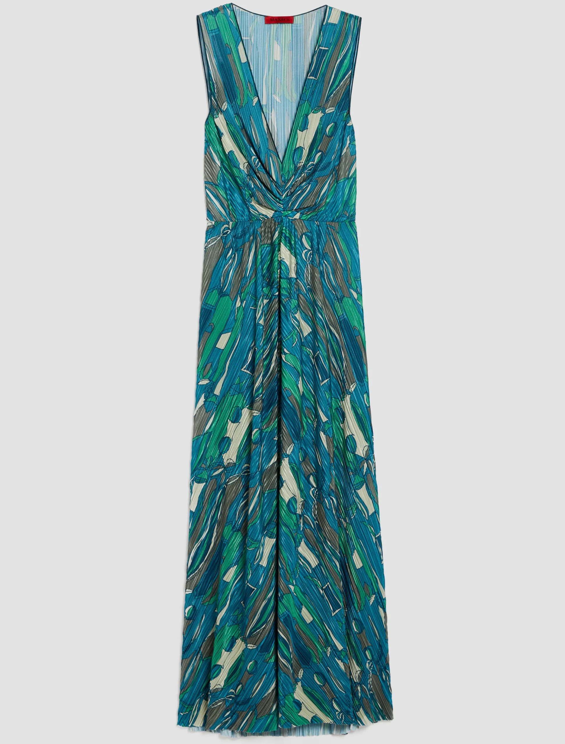 Micro-pleated jersey maxi dress