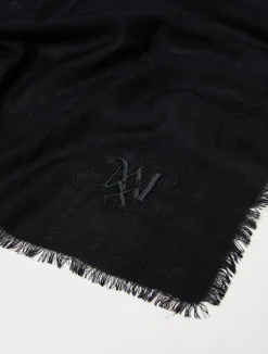Monogrammed wool stole