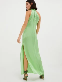 Off-the-shoulder satin dress