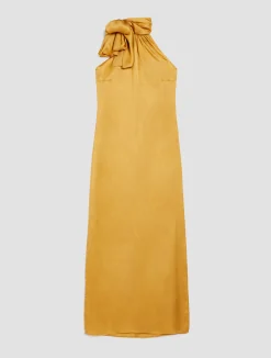Off-the-shoulder satin dress