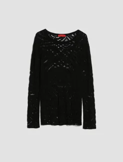 Open-knit patterned jumper