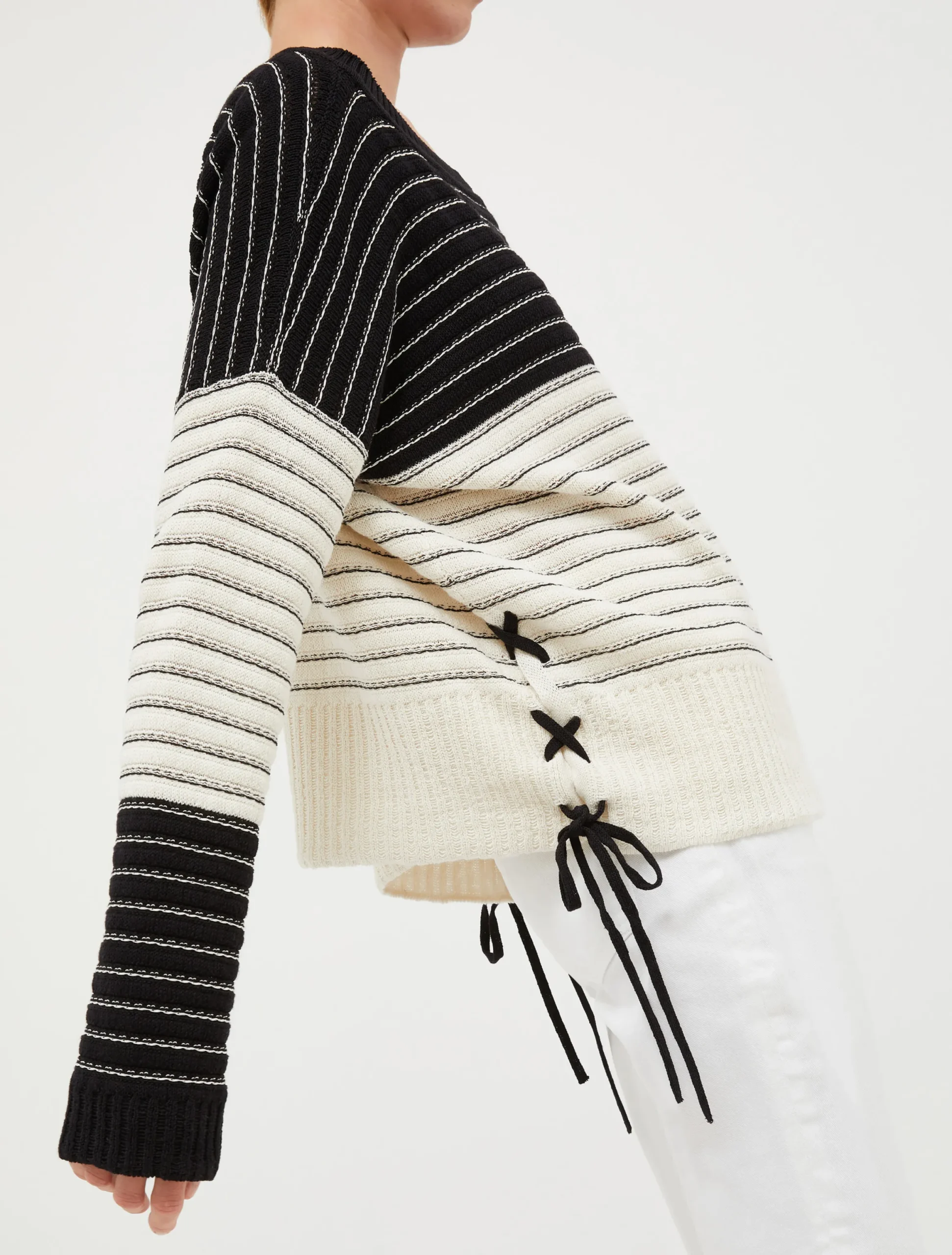 Oversized cotton and linen jumper