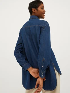 Oversized denim shirt