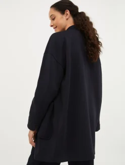 Oversized jersey bomber jacket
