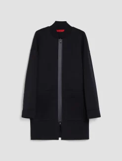 Oversized jersey bomber jacket