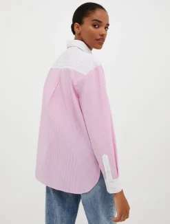 Patchwork cotton-poplin shirt