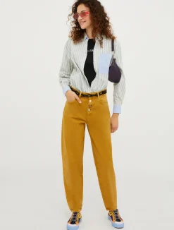 Patchwork cotton-poplin shirt