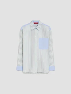 Patchwork cotton-poplin shirt