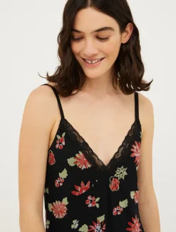 Patterned jersey slip dress
