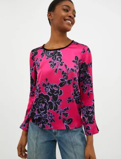 Patterned satin blouse